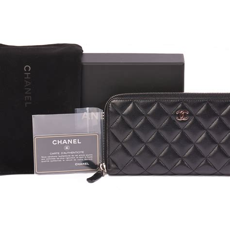 classic long zipped wallet chanel|Chanel classic wallet lambskin.